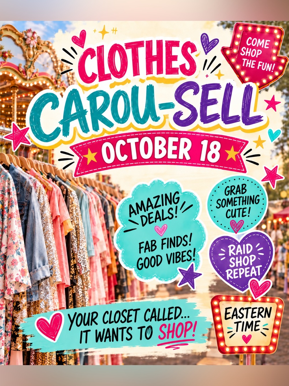 🎠 Clothes Carou-SELL 🎠 is LIVE now Monthly Train Show September 20 - Picture 2 of 7